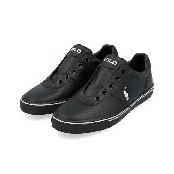 Polo Ralph Lauren Men's Hanford Fashion Leather Sneaker Black  - 8.5D