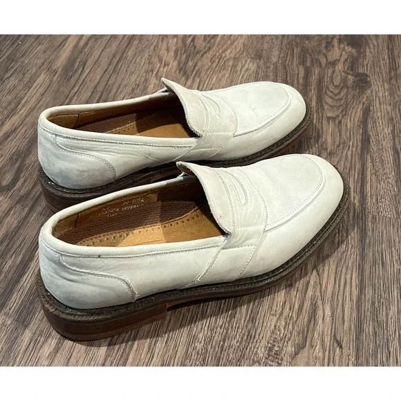 Johnston Murphy Made In Italy Men's Penny Loafers Shoes Ivory Casual Size 7M
