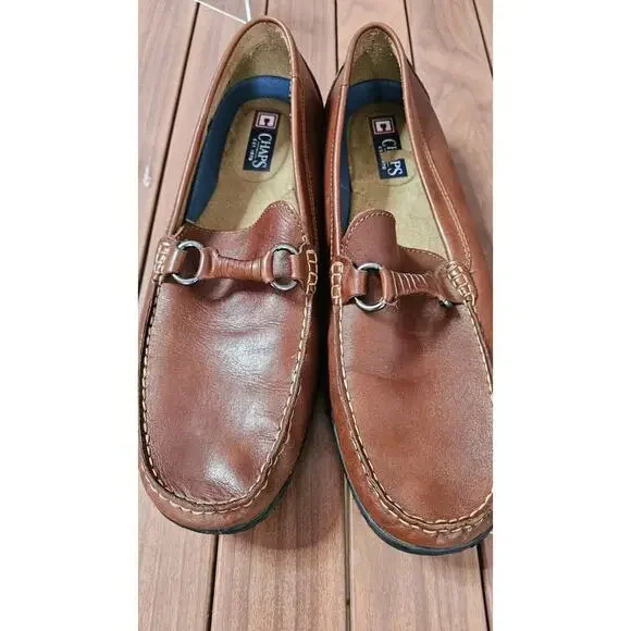 CHAPS RALPH LAUREN Men’s Horsebit Loafers‎ Brown Leather Rubber Soles 13M shoes
