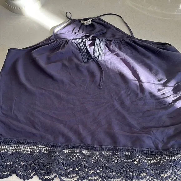 Artisan NY pajama set - dark purple tank top with matching shorts, size Medium