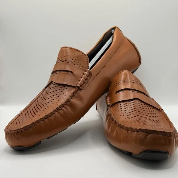 Cole Haan Howland Driving Penny Loafer Men's Size 10 Tan Brown New in Box