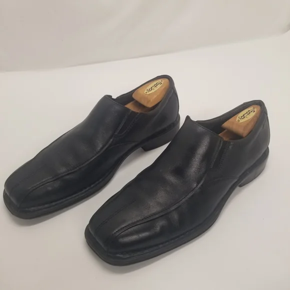 Nunn Bush Mens Size 10.5M Comfort Gel Black Leather Loafer Split Bicycle Toe