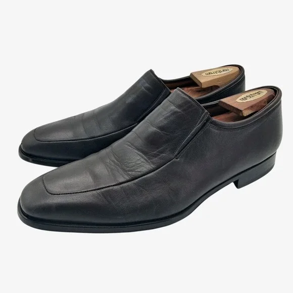 Magnanni Dress Shoes Mens Size 10.5 Dark Brown Leather Slip On Loafers 12655