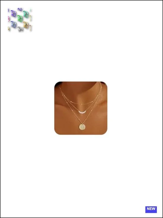 14K Gold Plated Layered Necklace Set with Cubic Zirconia