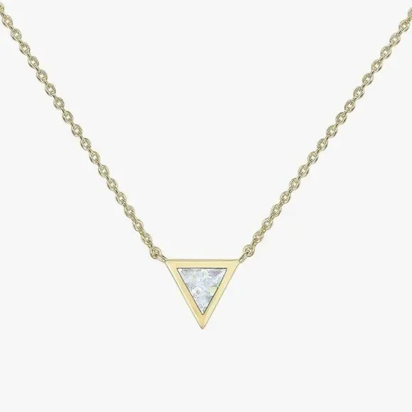NEW 14K Gold Plated White Opal Necklace