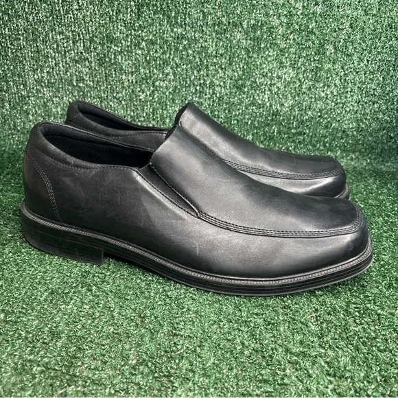 Capital by Rockport Black‎ Leather SlipOn Loafers Dress Shoes APM77211 Mens 14 M
