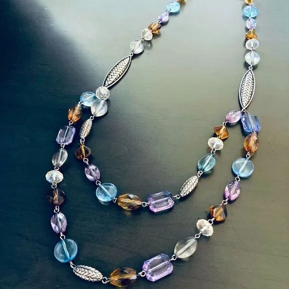 Silver Pastel Beaded Necklace