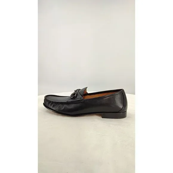 Quince Black Leather Loafers with Bit Detail