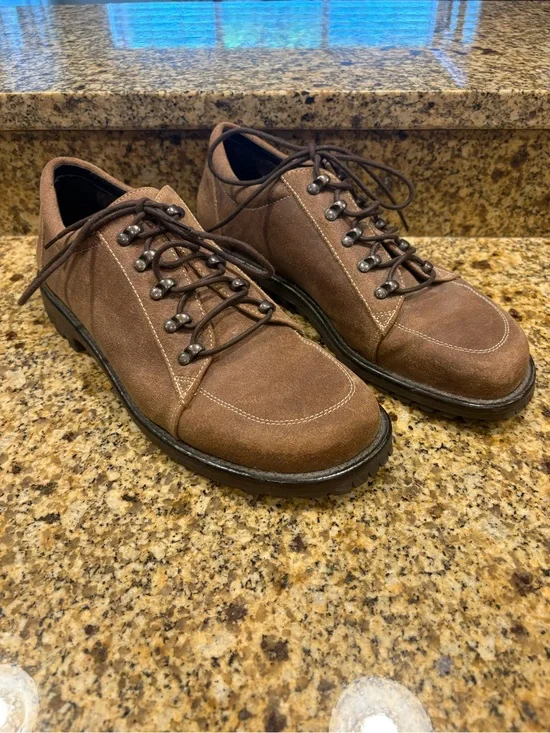 Donald J Pliner Sport Brown Suede Men’s Lace Up Derby Shoes Sz 11 Casual Luxury