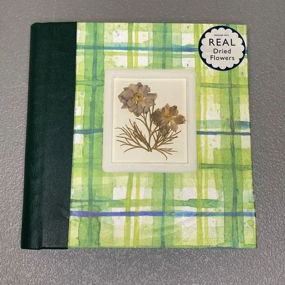 Silk Fabric Journal 7”x7” Penman Paper with Real Dried Flowers 80 Lined Pages