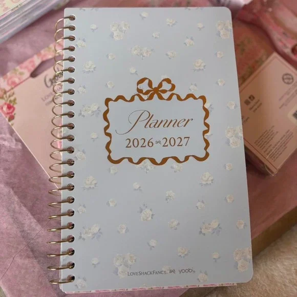 Loveshackfancy 2026-2027 small blue floral planner