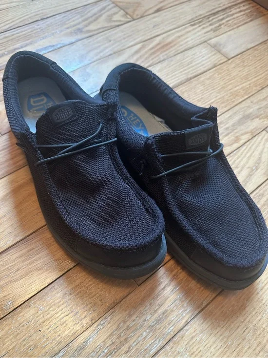 Hey Dude Wally Work CE Black Men's Shoes Size 9 Slip Resistant