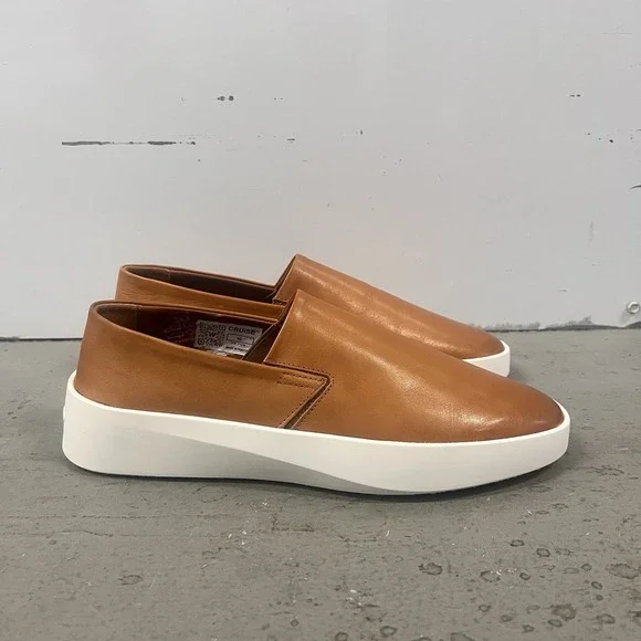 Wolf & Shepherd Cruise Slip-On Sneakers Honey Brown Leather 7.5‎ Men 9 Women's