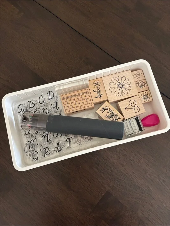 Stamps Art Creative Set Bundle in Tray for Planners Notebooks Bullet Journal