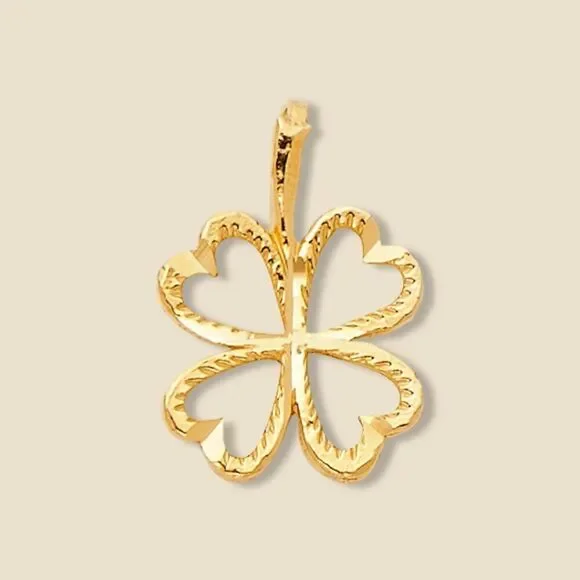 14K Gold Heart Clover Pendant | Dainty Good Luck Charm by Tehrani Jewelry