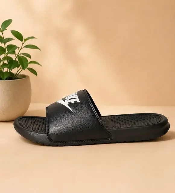 NWT Nike Benassi JDI Men's Slides Black/White Size 15 Athletic Sandals