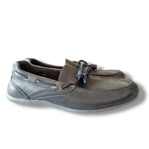 Rockport Men's Black Drivesports Lite One Eye Leather Loafer Size 10 Adiprene
