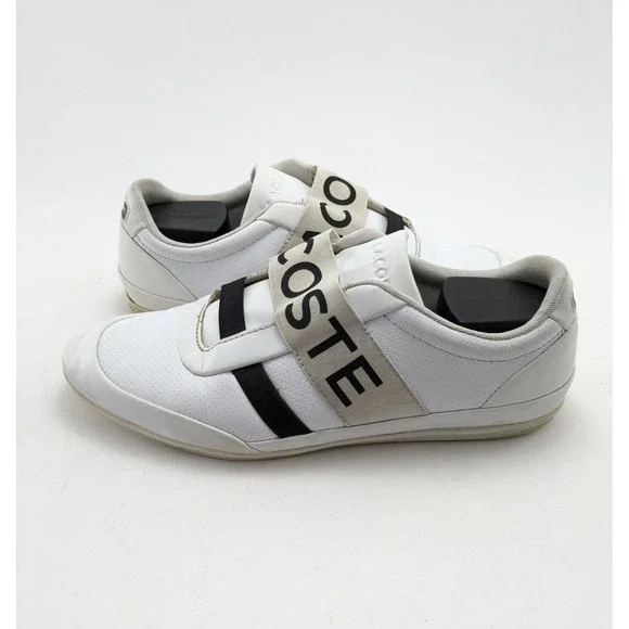 Mens‎ Lacoste Misano White Leather Elastic 3182 U Cam Strap Casual Shoes Size 10