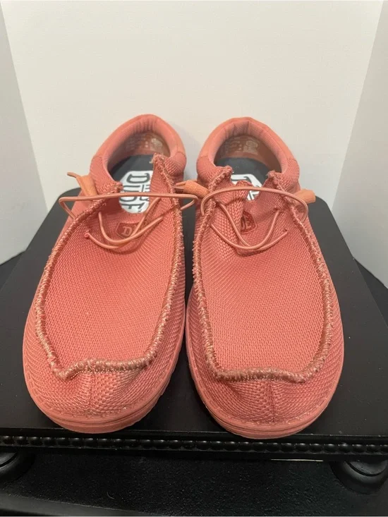 Hey Dude Coral Canvas Casual Slip-Ons