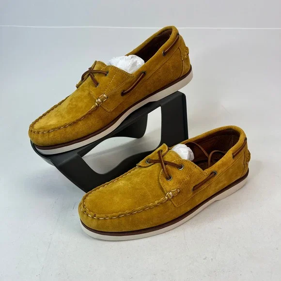 Allen Edmonds Force 10 Mens 9.5 D Yellow Suede Boat Shoes‎ Loafers