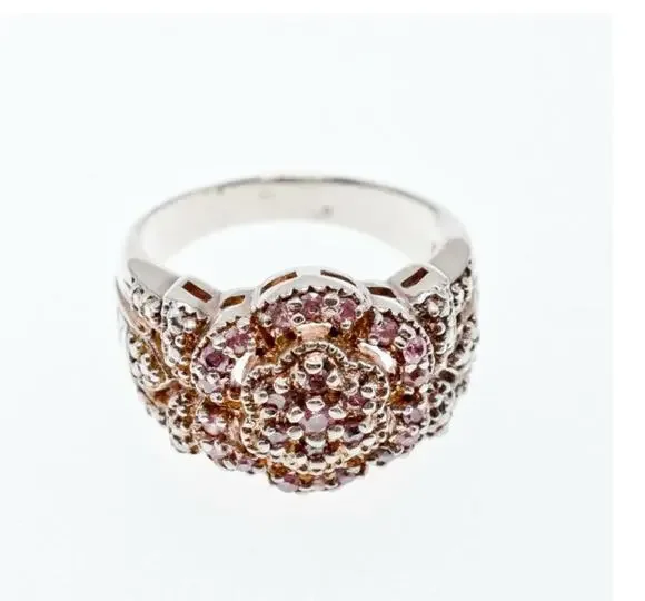 925 Sterling Silver Morganite Ring Size 10.25