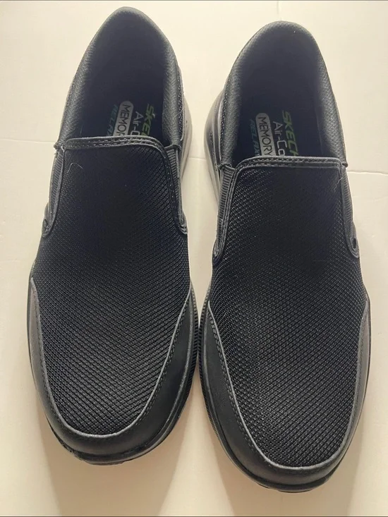 Skechers Black Slip-On Mesh Casual Loafers