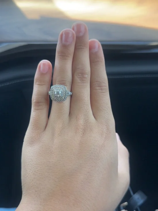 White gold engagement ring