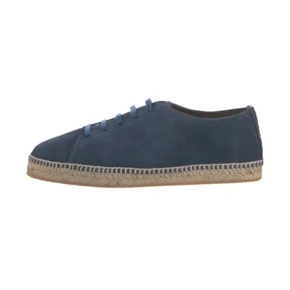 Bottega Veneta Blue Suede Intrecciato Espadrille Sneakers EU 42 US 9 Men’s