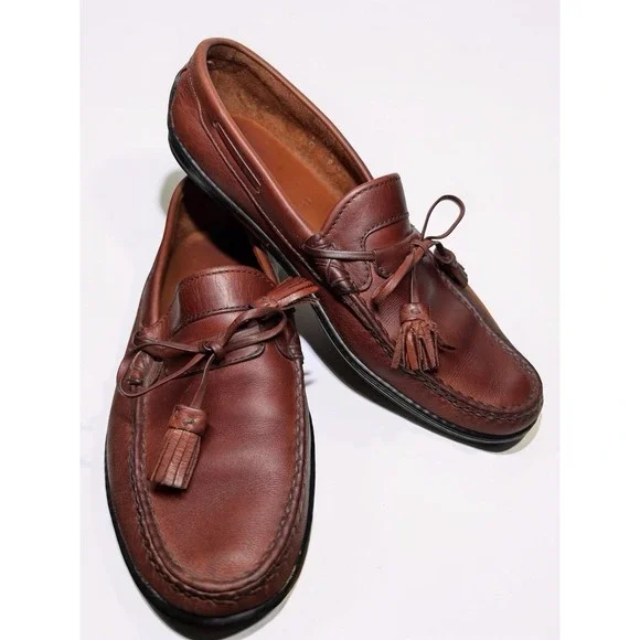 Allen Edmonds Cassell Brown Leather Tassel Loafer Mens Size 9