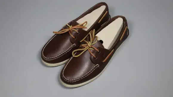 Sperry Men's Authentic Original 2-Eye Leather Boat Shoes Dark Brown Size 10.5