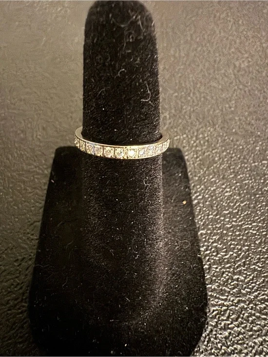 White Titanium Crystal Eternity Band - Sz 3