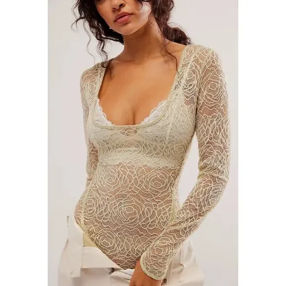 Free People In My Head Bodysuit Size‎ M NWOT
