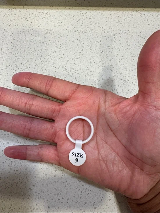 White Ceramic Size 9 Ring Sizer Tag