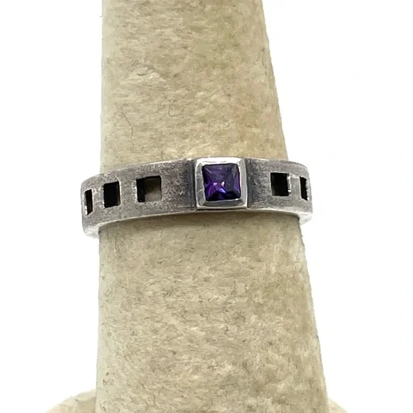 Amethyst 925 Sterling Silver Ring Size 7