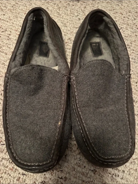 UGG Men's Charcoal Felt Slip-On Loafers