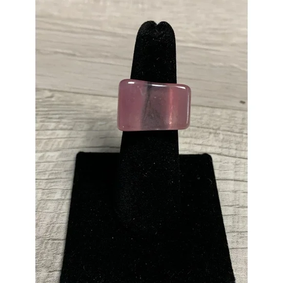 Colorful Acrylic Ring - Transparent Resin Geometric Rose Square Irregular Ring