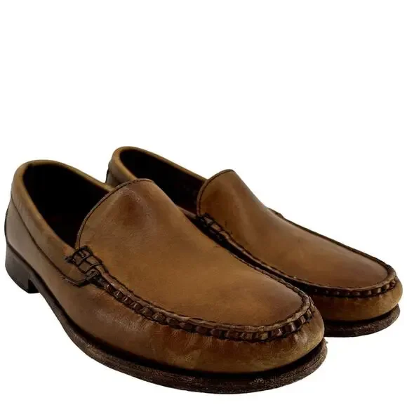 Allen Edmonds Sanibel Penny Loafers Slip On Round Toe Leather Caramel Brown 8.5D