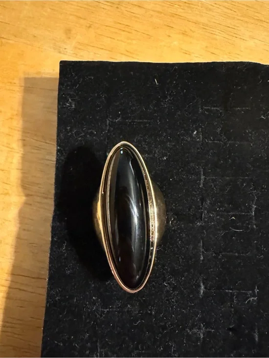 Chunky Acrylic Dome Gold Tone Metal Ring