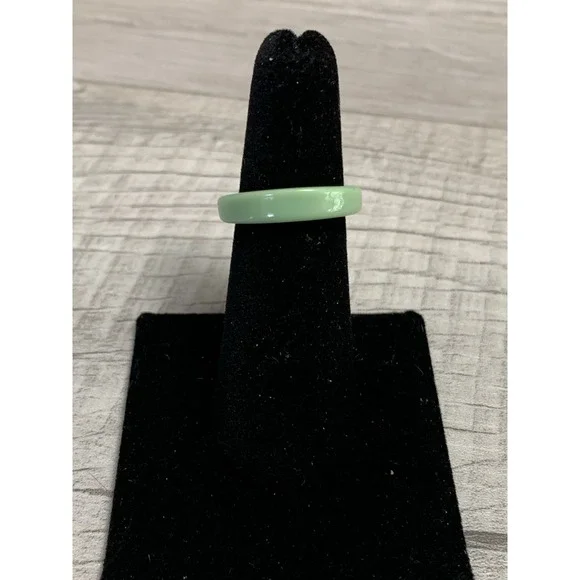 Colorful Acrylic Ring - Opaque Resin Band Round Ring Green
