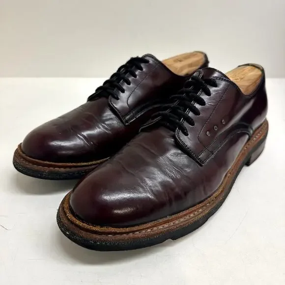 VGUC pskaufman No.1050 RUNWAY Derby Oxblood Burgundy Handmade Recycled 8.5