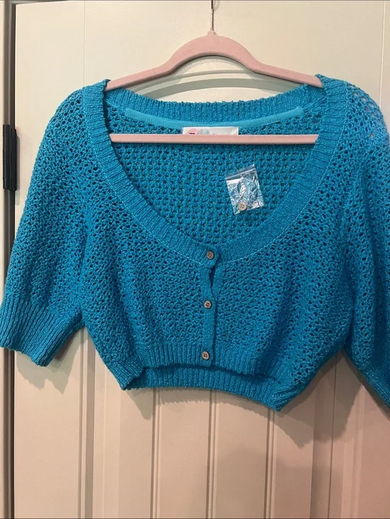 Free People Beach Open-Knit Cropped Cardigan