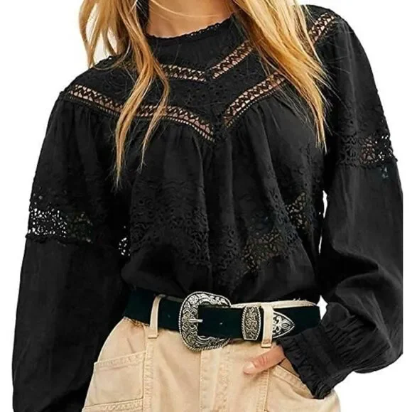 FREE PEOPLE ABIGAIL VICTORIAN TOP Size S