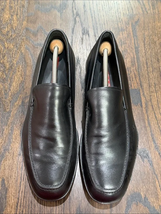 Men’s Prada Rossa Black Leather Venetian Loafers