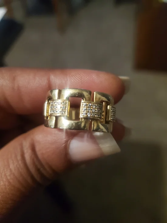 Effy Gold Link D'Oro Ring with Diamonds