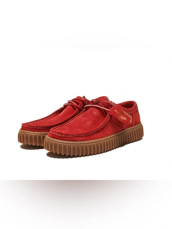 NWOB Clark’s 200 Aniversary Edition Red Suede Men's Casual Creeper Shoes Size 10