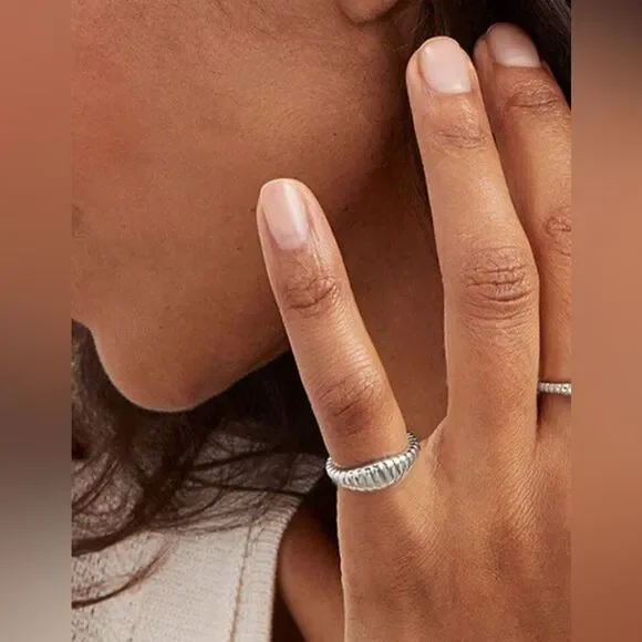 Pinky Textured Ring N1293