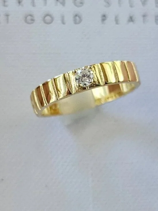 Argento Vivo Ring 18KT Gold Plated Over Sterling Silver Fine Jewelry Size 7 New