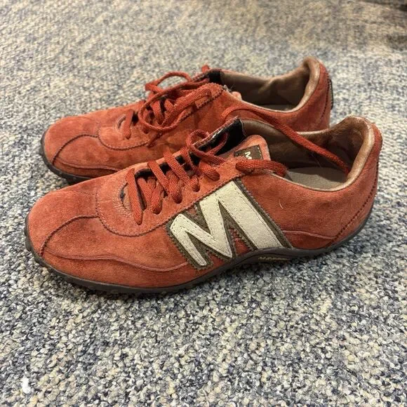 Merrell Sprint Blast Leather Suede Sneakers Everyday Red Women’s Size 7 EU 37.5
