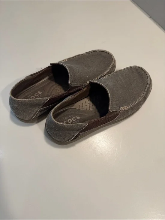 CROCS Men’s Slip-On Loafers in Taupe Brown