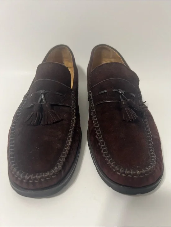 Johnston & Murphy Suede Slip on Business Casual Moccasin Loafer Brown Size 10